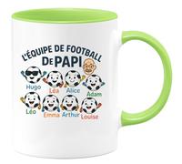 quotedazur - Mug Humour L'équipe De Football Papi Avec Hugo, Léa, Alice, Adam, Léo, Emma, Arthur, Louise Idée Cadeau Tasse Personnalisée Pour Grand-père Unique