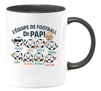 quotedazur - Mug Humour L'équipe De Football Papi Avec Hugo, Léa, Alice, Adam, Léo, Emma, Arthur, Louise Idée Cadeau Tasse Personnalisée Pour Grand-père Unique