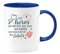 quotedazur - Mug Humour Les héros ne portent pas tous des capes, certains portent des sabots - Cadeau Infirmière Femme