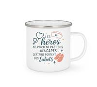 quotedazur - Mug Humour Les héros ne portent pas tous des capes, certains portent des sabots - Cadeau Infirmière Femme