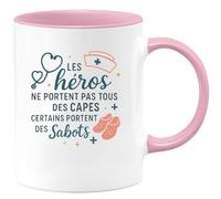 quotedazur - Mug Humour Les héros ne portent pas tous des capes, certains portent des sabots - Cadeau Infirmière Femme