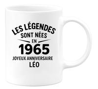 quotedazur - Mug Humour Les Légendes Sont Nées En 1965 Joyeux Anniversaire Léo Idée Cadeau Originale Belle Tasse Pour Homme Né