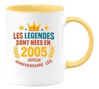 quotedazur - Mug Humour Les Légendes Sont Nées En 2005 Joyeux Anniversaire Léo, Cadeau Unique Idée Originale Tasse Légendaire Pour Homme