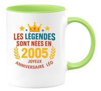 quotedazur - Mug Humour Les Légendes Sont Nées En 2005 Joyeux Anniversaire Léo, Cadeau Unique Idée Originale Tasse Légendaire Pour Homme