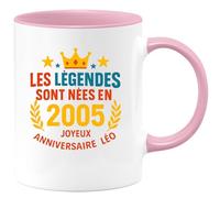 quotedazur - Mug Humour Les Légendes Sont Nées En 2005 Joyeux Anniversaire Léo, Cadeau Unique Idée Originale Tasse Légendaire Pour Homme