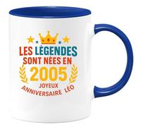 quotedazur - Mug Humour Les Légendes Sont Nées En 2005 Joyeux Anniversaire Léo, Cadeau Unique Idée Originale Tasse Légendaire Pour Homme
