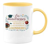 quotedazur - Mug Humour Les maîtresses ne prennent pas leur retraite, elles deviennent légendaires - Cadeau Maîtresse Femme