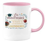 quotedazur - Mug Humour Les maîtresses ne prennent pas leur retraite, elles deviennent légendaires - Cadeau Maîtresse Femme