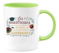 quotedazur - Mug Humour Les maîtresses ne prennent pas leur retraite, elles deviennent légendaires - Cadeau Maîtresse Femme