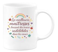quotedazur - Mug Humour Les meilleures maîtresses laissent des traces indélébiles dans les cœurs - Cadeau Maîtresse Femme