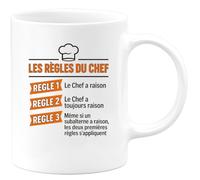 quotedazur - Mug Humour Les Règles Le Chef A Toujours Raison Idée Cadeau Originale Tasse Rigolote Pour Homme