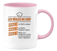 quotedazur - Mug Humour Les Règles Le Chef A Toujours Raison - Idée Cadeau Originale Tasse Rigolote Pour Homme Chef