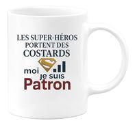 quotedazur - Mug Humour Les super-héros portent des costards, moi je suis Patron - Cadeau Patron Homme