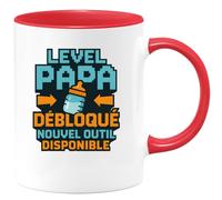 quotedazur - Mug Humour Level Papa Débloqué Nouveau Cadeau Tasse Outil Disponible Original Pour Unique Et Pratique Au Bureau