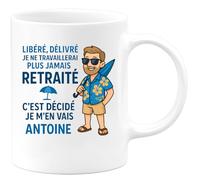 quotedazur - Mug Humour Libéré, Délivré, Retraite Décidée Je Ne Travaillerai Plus Jamais, C'est Mon Cadeau Idée Originale Tasse Retraité Humoristique Pour Homme