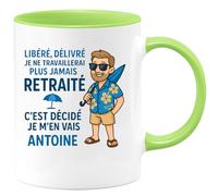 quotedazur - Mug Humour Libéré, Délivré, Retraite Décidée : Je Ne Travaillerai Plus Jamais, C'est Mon Cadeau ! - Idée Cadeau Originale Tasse Retraité Humoristique Pour Homme