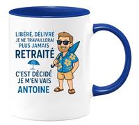 quotedazur - Mug Humour Libéré, Délivré, Retraite Décidée Je Ne Travaillerai Plus Jamais, C'est Mon Cadeau Idée Originale Tasse Retraité Humoristique Pour Homme