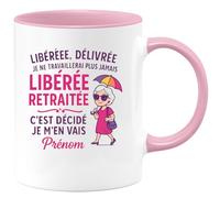 quotedazur - Mug Humour Libérée, Délivrée, Retraitée : Cadeau Tasse Originale Pour Femme Heureuse - Idée Cadeau Tasse Retraite Pour Femme Humoristique Et Originale