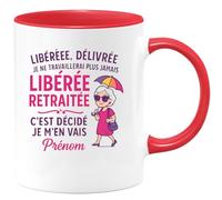 quotedazur - Mug Humour Libérée, Délivrée, Retraitée : Cadeau Tasse Originale Pour Femme Heureuse - Idée Cadeau Tasse Retraite Pour Femme Humoristique Et Originale