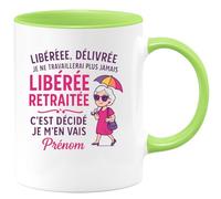 quotedazur - Mug Humour Libérée, Délivrée, Retraitée : Cadeau Tasse Originale Pour Femme Heureuse - Idée Cadeau Tasse Retraite Pour Femme Humoristique Et Originale