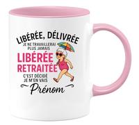 quotedazur - Mug Humour Libérée, Délivrée, Retraitée : Je Ne Travaillerai Plus Jamais, C'est Décidé - Cadeau Unique Tasse Retraite Pour Femme Humoristique Et Personnalisée