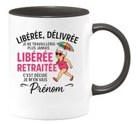 quotedazur - Mug Humour Libérée, Délivrée, Retraitée : Je Ne Travaillerai Plus Jamais, C'est Décidé - Cadeau Unique Tasse Retraite Pour Femme Humoristique Et Personnalisée