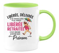 quotedazur - Mug Humour Libérée, Délivrée, Retraitée : Je Ne Travaillerai Plus Jamais, C'est Décidé - Cadeau Unique Tasse Retraite Pour Femme Humoristique Et Personnalisée