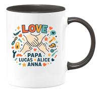 quotedazur - Mug Humour Love Papa Avec Alice, Anna, Lucas Cadeau Personnalisé Idée Parfaite Tasse Personnalisée À Offrir Amour