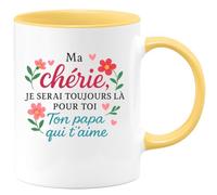 quotedazur - Mug Humour Ma Chérie, Je Serai Toujours Là Pour Toi, Ton Papa Qui T'aime Fort Cadeau Parfait Tasse Personnalisée Maman Fille Amour
