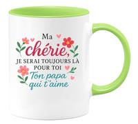 quotedazur - Mug Humour Ma Chérie, Je Serai Toujours Là Pour Toi, Ton Papa Qui T'aime Fort - Cadeau Parfait Tasse Personnalisée Pour Maman Fille Amour Papa