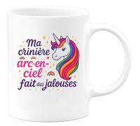 quotedazur - Mug Humour Ma crinière arc-en-ciel fait des jalouses - Cadeau Licorne Femme