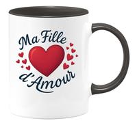quotedazur - Mug Humour Ma Fille d'Amour - Cadeau tendre et personnalisé pour maman - Cadeau Idéal Pour Maman, Tasse Personnalisée Pleine D'amour