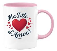quotedazur - Mug Humour Ma Fille D'amour Cadeau Tendre Et Personnalisé Pour Maman Idéal Tasse Personnalisée Pleine