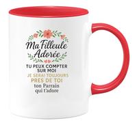 quotedazur - Mug Humour Ma Filleule Adorée Tu Peux Compter Sur Moi Je Serai Toujours Près De Toi Ton Parrain Qui T'adore - Cadeau Parfait En Tasse Pour Filleule Adorée