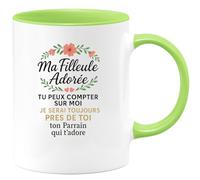 quotedazur - Mug Humour Ma Filleule Adorée Tu Peux Compter Sur Moi Je Serai Toujours Près De Toi Ton Parrain Qui T'adore - Cadeau Parfait En Tasse Pour Filleule Adorée