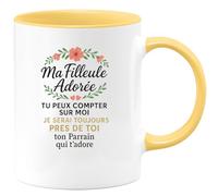 quotedazur - Mug Humour Ma Filleule Adorée Tu Peux Compter Sur Moi Je Serai Toujours Près De Toi Ton Parrain Qui T'adore - Cadeau Parfait En Tasse Pour Filleule Adorée