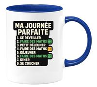 quotedazur - Mug Humour Ma Journée Parfaite Maths Et Repas, Tasse Cadeau Pour Homme Passionné Original Fans De Idéale Du Quotidien