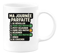 quotedazur - Mug Humour Ma Journée Parfaite Maths Et Repas, Tasse Cadeau Pour Homme Passionné Original Fans De Idéale Du Quotidien