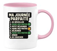 quotedazur - Mug Humour Ma Journée Parfaite Maths Et Repas, Tasse Cadeau Pour Homme Passionné Original Fans De Idéale Du Quotidien