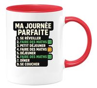 quotedazur - Mug Humour Ma Journée Parfaite Maths Et Repas, Tasse Cadeau Pour Homme Passionné Original Fans De Idéale Du Quotidien