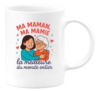 quotedazur - Mug Humour Ma Maman, Mamie La Meilleure Du Monde Entier Tasse Fête Des Grand-Mères, Annonce Grossesse, Cadeau Anniversaire Noël