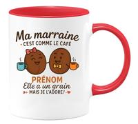 quotedazur - Mug Humour Ma Marraine C'est Comme Le Café, Elle A Un Grain Mais Je L'adore Idée Cadeau Tasse Pour Originale Et Appréciée