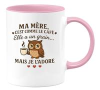 quotedazur - Mug Humour Ma Mère C'est Comme Le Café Elle A Un Grain... Mais Je L'adore Idée Cadeau Originale Tasse Maman Unique