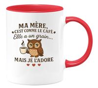 quotedazur - Mug Humour Ma Mère C'est Comme Le Café Elle A Un Grain... Mais Je L'adore Idée Cadeau Originale Tasse Maman Unique