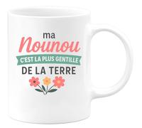 quotedazur - Mug Humour Ma Nounou C'est La Plus Gentille De La Terre - Cadeau Original Tasse Nounou Pour Moments De Douceur