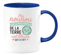 quotedazur - Mug Humour Ma Nounou Est La Plus Gentille De Terre, Selon Olivia Cadeau Parfait Tasse Douce Originale