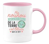 quotedazur - Mug Humour Ma Nounou Est La Plus Gentille De Terre, Selon Olivia Cadeau Parfait Tasse Douce Originale
