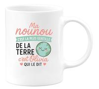 quotedazur - Mug Humour Ma Nounou Est La Plus Gentille De Terre, Selon Olivia Cadeau Parfait Tasse Douce Originale