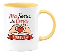 quotedazur - Mug Humour Ma Soeur De Coeur Forever - Tasse Cadeau Affectueux Pour Femme - Cadeau Original Pour Femme, Tasse Personnalisée Et Message Affectueux
