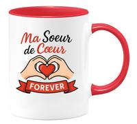 quotedazur - Mug Humour Ma Soeur De Coeur Forever - Tasse Cadeau Affectueux Pour Femme - Cadeau Original Pour Femme, Tasse Personnalisée Et Message Affectueux